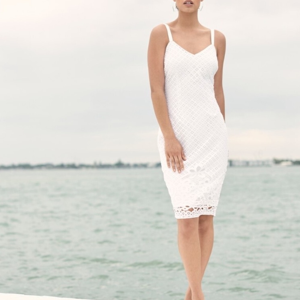 WHBM | Eyelet Sleeveless Sheath Dress
